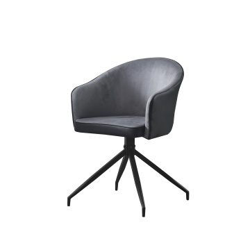 360 grados Silla giratoria de espalda de color gris oscuro