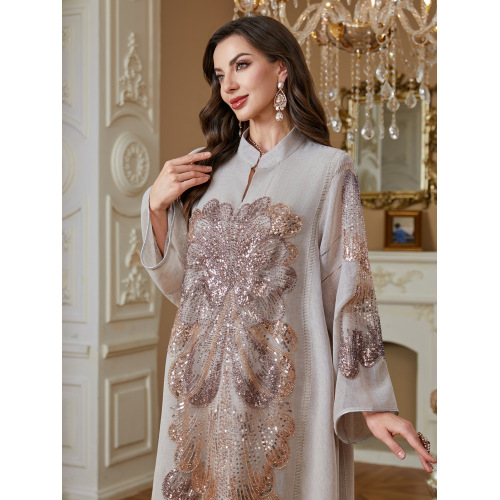 منجوق Kaftan Abaya با طراحی زیبا با پولک دوزی