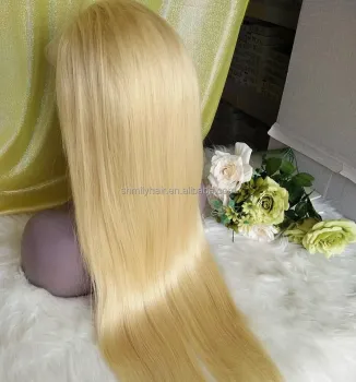 Shmily Virgin Cuticle Aligned Brazilian Frontal Human Hair 613 Blonde Transparent Lace Front Wig With Baby Hair For Black Women