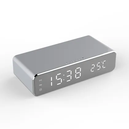 Popular Amazon LED Temperature Display Charging Clock - 5W/10W Qi Wireless Charger & Alarm Clock 2021