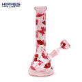 Glass Thick Bottom Beaker Bong with Red lips