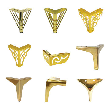 Chrome and Gold Metal Luxury Triangle Sofa Furniture Legs