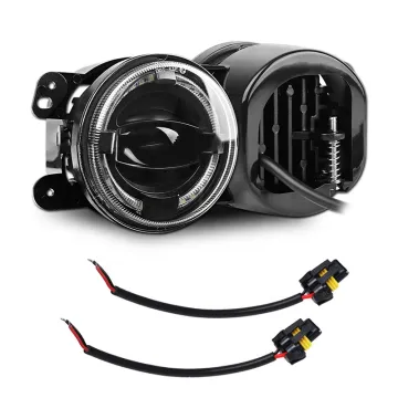 4 Inch Fog Lamp LED White Ring DRL Offroad Fog Lights For Wrangler JK 2007-2017
