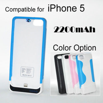 Accessories For Apple - 2200mah Backup Battery Case Power Pack Charger For Iphone 5 5g
