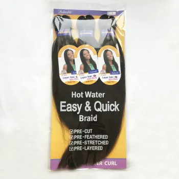 xuchang factory Low Temperature Flame Retardant fiber,hot water set braids,curl,locs,yaki wave synthetic hair weave EZ braids