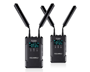 Sistema di trasmissione video wireless wireless W1000H FeelWorld per lo streaming live con doppio HDMI e interfono Duplex Full