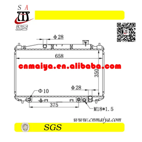 aluminum radiator for Hybrid, OEM: 19010-PZA-A51, dpi:2572