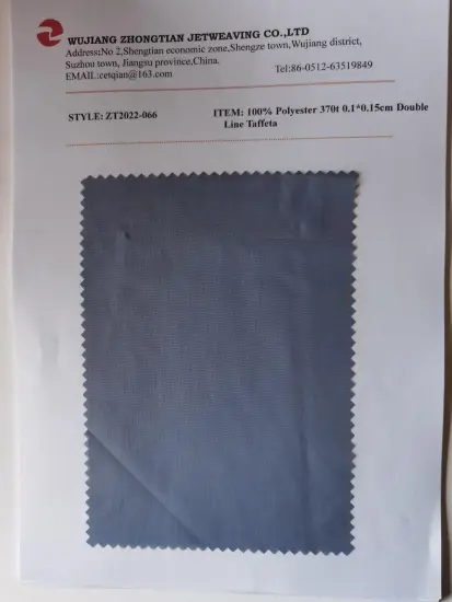 100% Polyester 370t 0.1*0.15cm Double Line Taffeta