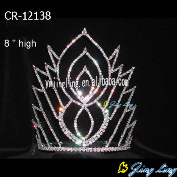 8 &quot;coronas de diamantes en forma de princesa de cristal rhinestone