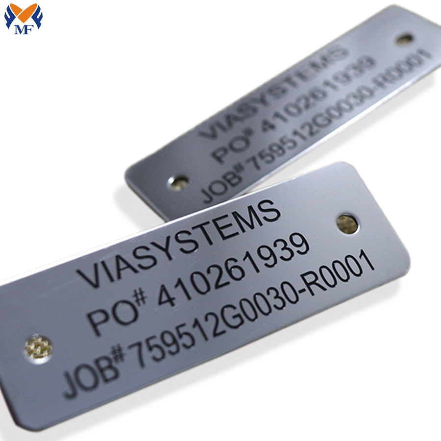 Custom metal tag numbers for equipment