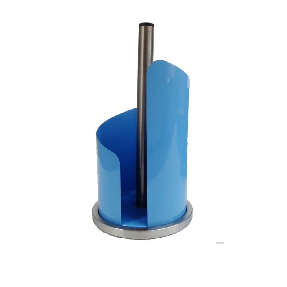 blue towel paper holder