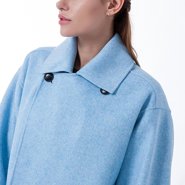 New blue cashmere winter coat