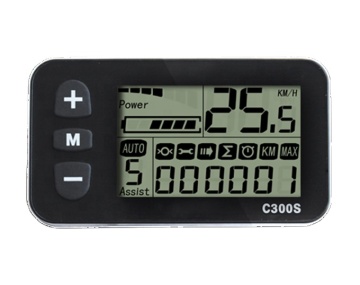 EMC CE ROHS IP65 Approved 24V/36V/48V Electric Bicycle LCD Display C300S with Waterproof Connector