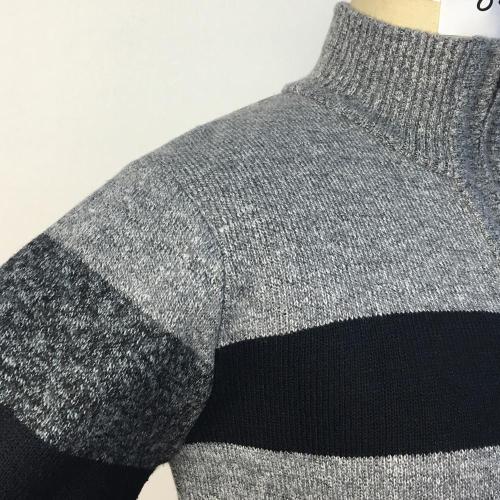 Men's Four Color Striped Sweater