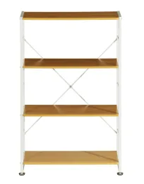 4-Tier Industrial Wood and Metal Open Bookcase