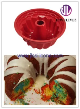 Hot Red Bakeware Silicone Bundt Cake Molds 