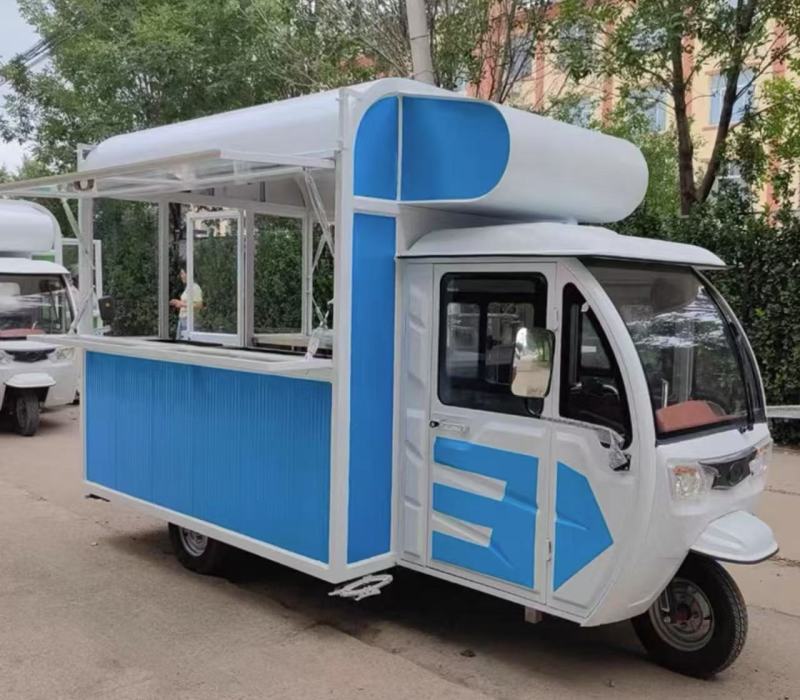 Three wheeled snack stall truck