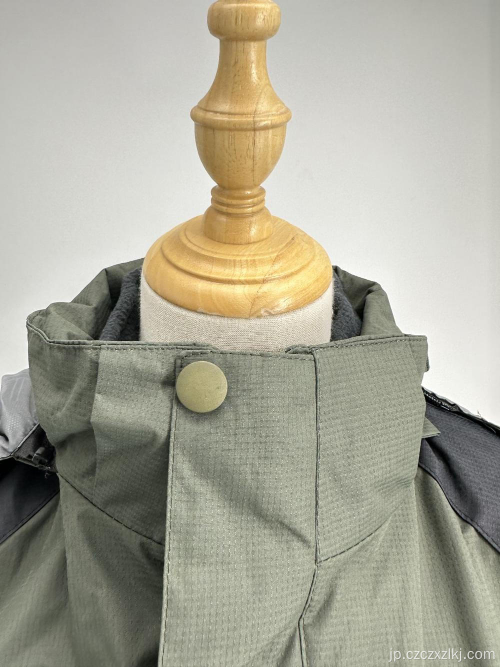 高品質の緑色の風のフード付きジャケット