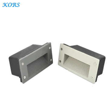 Rectangular Black Grey Stairway Outdoor Recessed LED Step Light