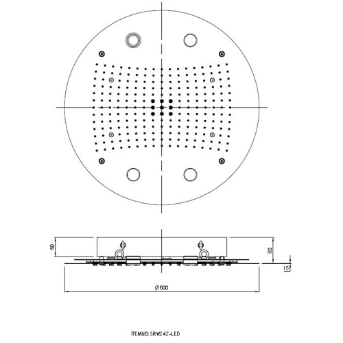 Cabezal de ducha LED redondo de montaje en techo