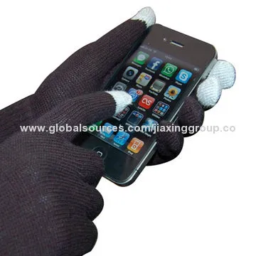 Touch Screen Gloves, Made of 90% Acrylic and 10% Conductive Fiber