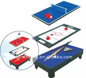 wooden 3-in-1 table game with table tennis,air hockey and pool table
