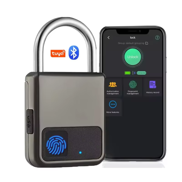 Smart Finger Print Bluetooth Padlock Tuya App Remote