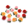 Surtido de colores 24MM resina rosa flor cabujón Flatback Rose Flower Cabs flor Slime Beads joyería haciendo hallazgos