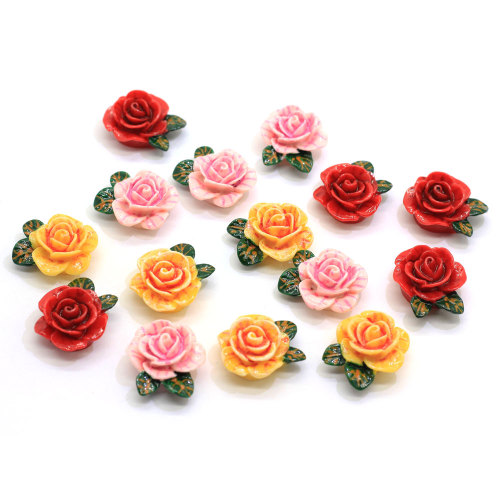 Cores sortidas 24 MM resina rosa flor cabochão flatback rosa flor táxis flor limo contas fazendo joias