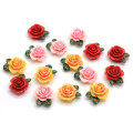 Assorted Color 24MM Resin Rose Flower Cabochon Flatback Rose Flower Cabs Flower Slime Beads Jewelry Making Findings