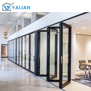 Modern Style Exterior Aluminum Folding Door Tempered Glass
