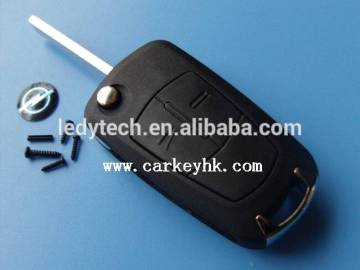 Origianl !! Opel 2 buttons modified flip remote key shell with HU100 blade