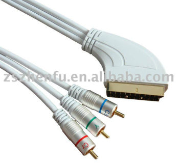 21 pin scart to 3rca cable/21 pin scart to 3rca cable with metal shell(China (Mainland)) Compare 21 pin scart to 3rca cable/21