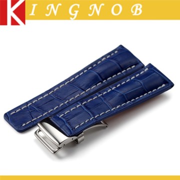 Watch Leather Band for Breitling Luxury Royalblue Watch Strap Watch Belt Watch Bracelet With Deployment Buckle