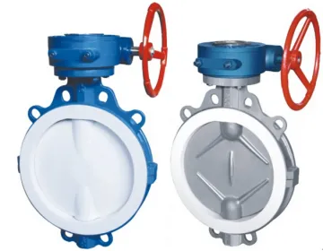 Manual PTFE Fluorine lined  Wafer Butterfly Valve