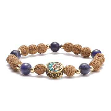 Handmade PandaHall Bracelets: Discover the Charm of Natural Rudraksha, Sodalite, and Brass Beads