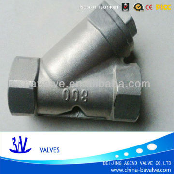 DN15~DN50 NPT/BSP/DIN stainless steel thread y strainer