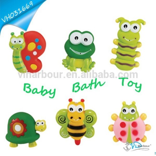 Small Insect Frog And Rubber Turtle Baby Bath Toy Set