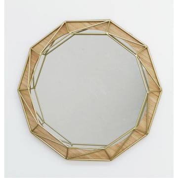 24175Metal/wood wall mounted mirror