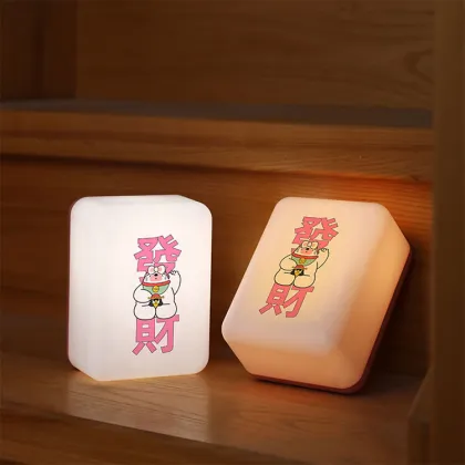 Cheap Price Mahjong Shaped Night Light USB Rechargeable LED Night Light Table Lamp Home club Decorative LED Mahjong  Night light