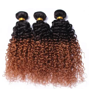 Affordable Ombre Curly Hair Bundles: 8" to 30" 100% Virgin Remy Brazilian Kinky Curl Weaving for Black Women