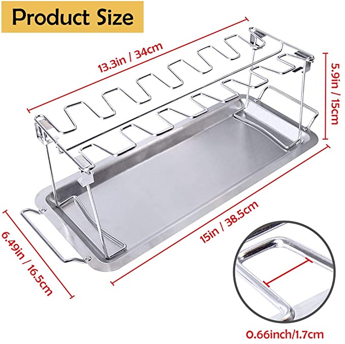 Stainless steel foldable chicken wings leg rack