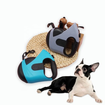Đèn LED tự động có thể thu vào nylon đôi tùy chỉnh in logo Luxury Trượt Clip Pet Dog Leash 5M