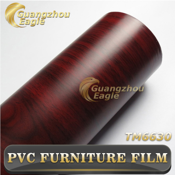 Manufacturer Supplier Antifouling Wood Grain Lamination Self Adhesive Furniture PVC Sheet Printed Membrane Embossed Film