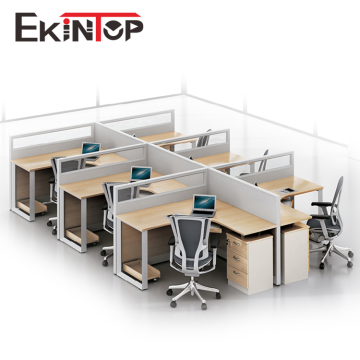 Melamine 2-Person Wooden Office Workstation Partition - Modular Design
