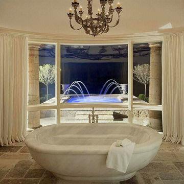 Han-carved Natural Marble Bathtubs, OEM Orders are Accepted