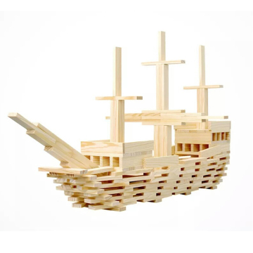 Intelligence Kids' 100-Piece Wooden DIY Building Blocks Set: Educational Toy Construction Playset