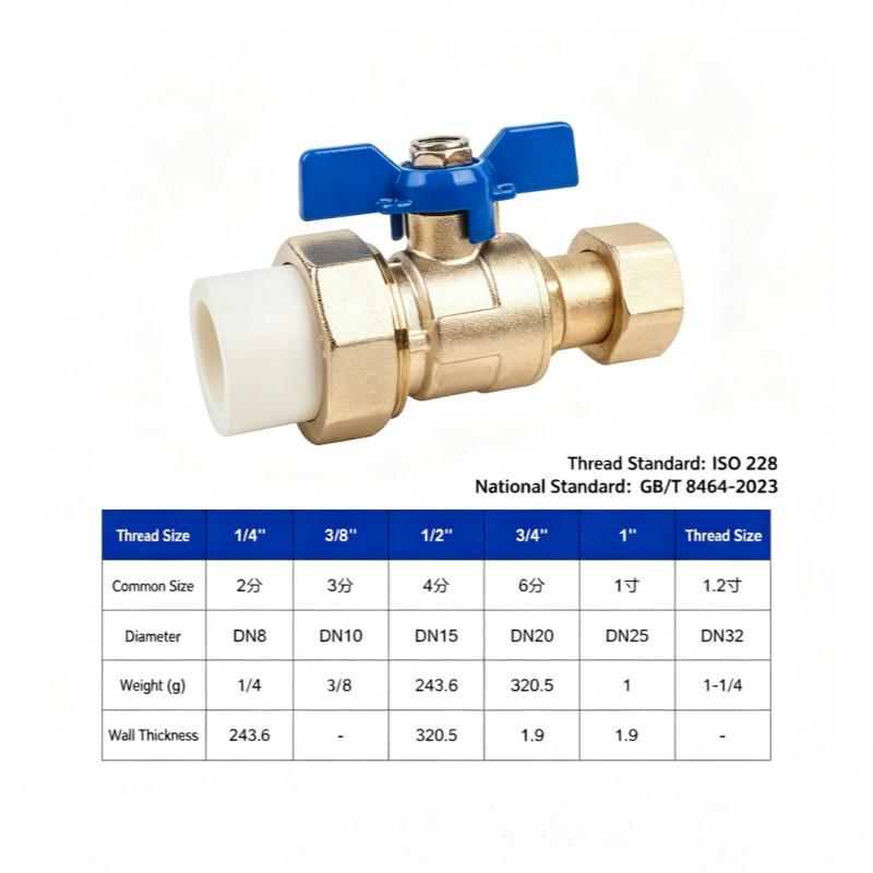 Brass PPR Union Ball Valve with Female Thread (3)
