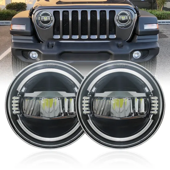 7 Inch Round Headlight DRL Turn Signal Kit for Jeep Wrangler JK & Motorcycles