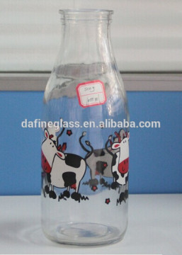 1L big size glass refillable milk cansiters terrarium glass jar with plastic lic wholesaler